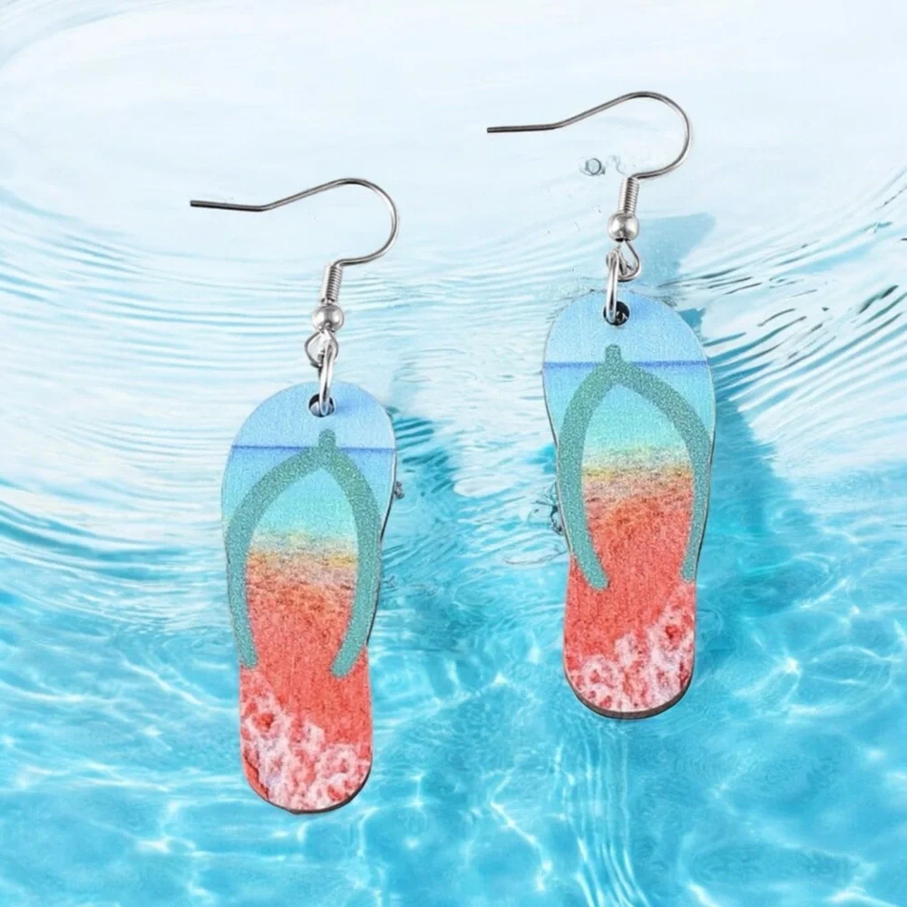 Sandal Flip Flop Beach Earrings